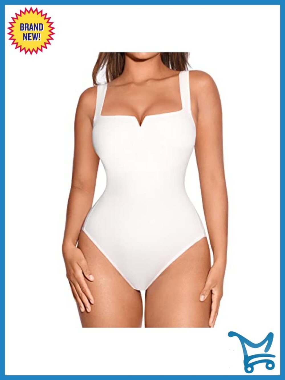 Shapewear Bodysuit Square Neck Sleeveless Tummy Control Tank Top